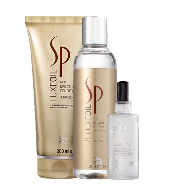 Produto: SP System Professional Luxe Oil Keratin Protect Duo 200ml e Liquid Hair 100ml