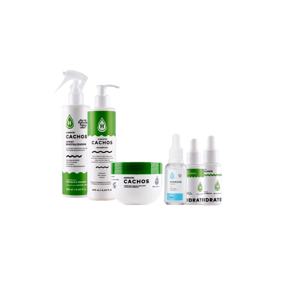 Kit Hidratei Cachos S.O.S Completo (6 produtos) Produto: Kit Hidratei Cachos S.O.S Completo (6 produtos)