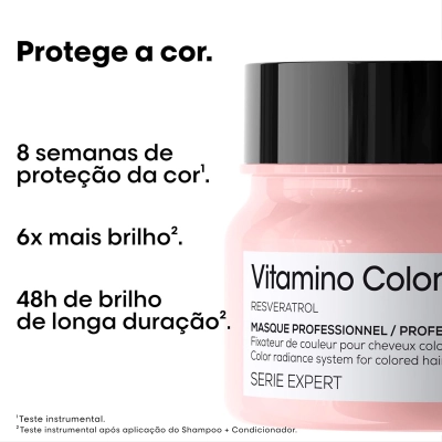 Produto Kit L'Oréal Professionnel Vitamino Color Shampoo 750ml Condicionador 200ml Máscara 250g Óleo 90ml