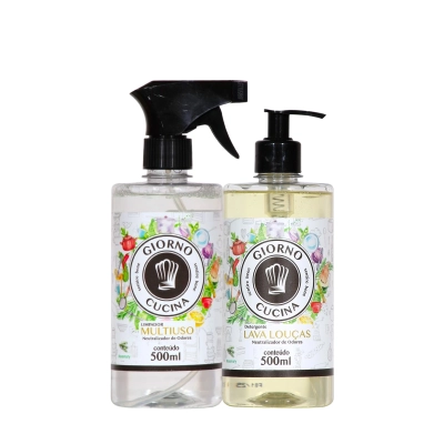 Produto: Kit Lava-louças e Limpador Multiuso Giorno Cucina 2 Produtos