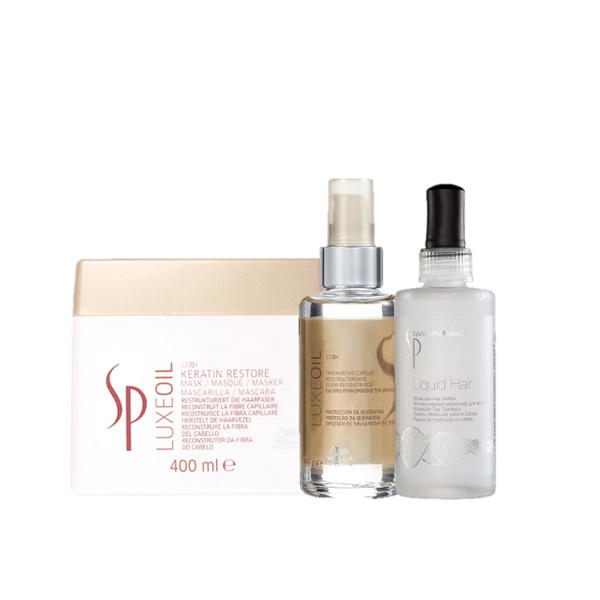 Produto: SP System Professional Luxe Oil Keratin Restore Mascara 400ml Oleo Capilar 100ml e Liquid Hair 100ml