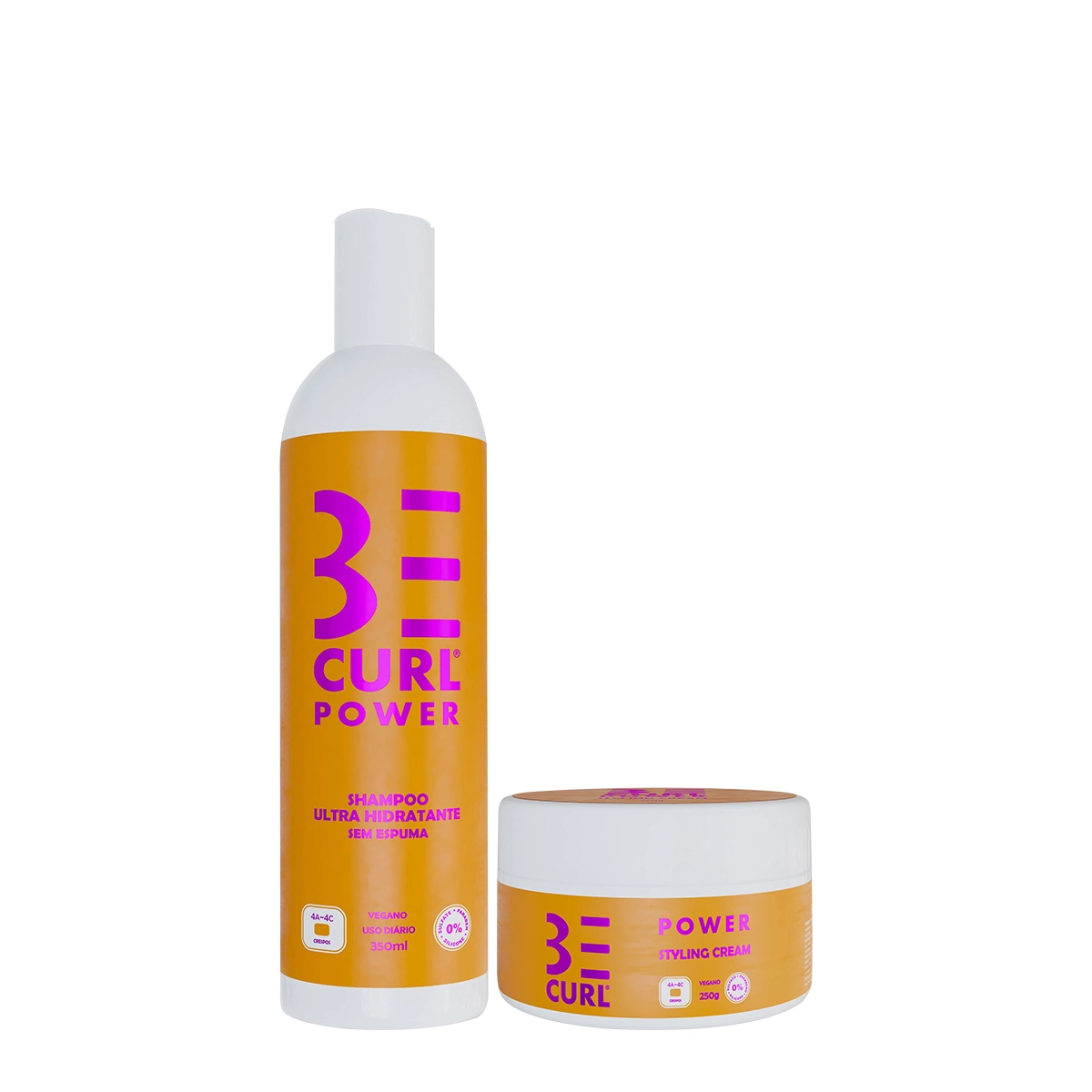 Produto: Kit Be Curl Power Shampoo e Creme Estilizador (2 produtos)