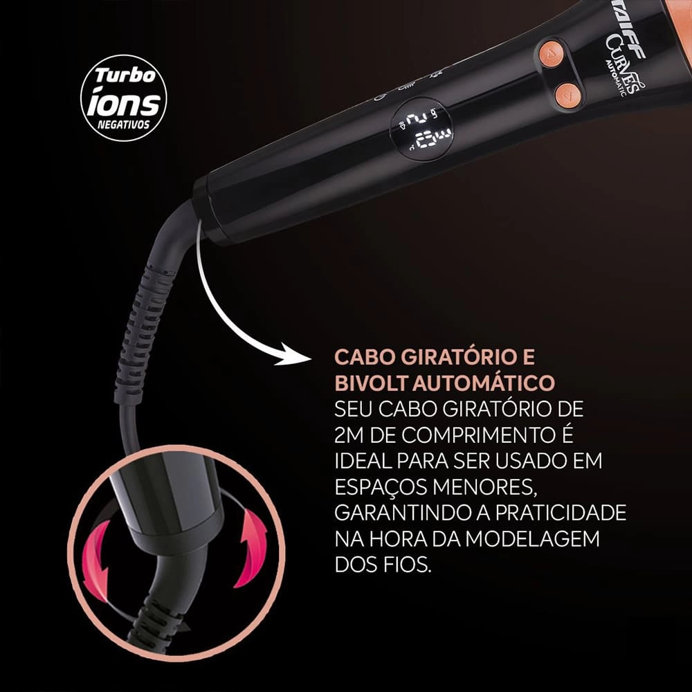 Modelador De Cachos Curves Automatic Taiff Bivolt 210 Graus Produto Modelador De Cachos Curves Automatic Taiff Bivolt 210 Graus