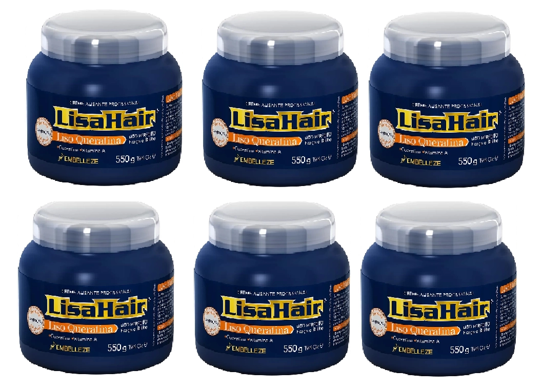 Produto: Kit 6 unidades Creme Alisamento LisaHair 550gr