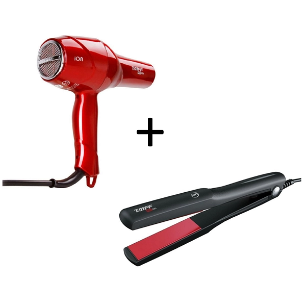 Produto: Kit Secador Red Ion 1900W 110V e Prancha Elegance Red Íon Bivolt Taiff