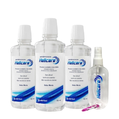 Produto: Kit Odomed Halicare Enxaguante Bucal Extra Spray (4 produtos)