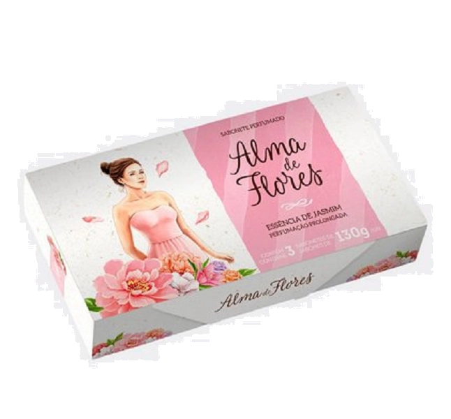 Estojo Alma de Flores Jasmim com 3 Sabonetes - 390g Produto: Estojo Alma de Flores Jasmim com 3 Sabonetes - 390g