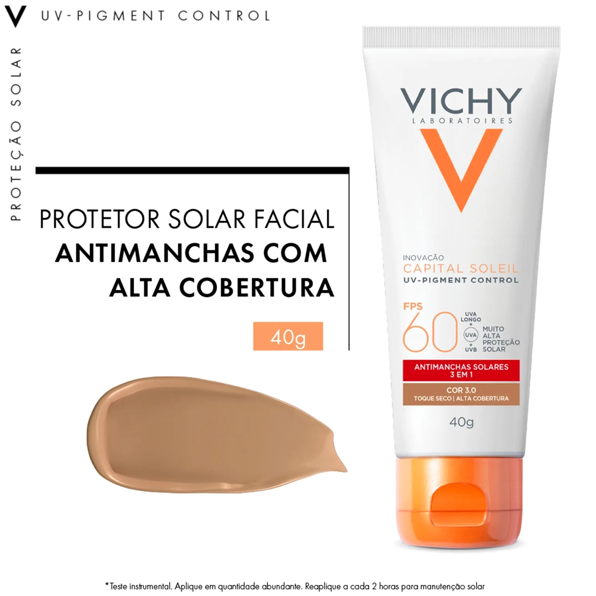 Protetor Solar Com Cor Vichy Capital Soleil Fps 60 Cor 3.0 40g Produto Protetor Solar Com Cor Vichy Capital Soleil Fps 60 Cor 3.0 40g