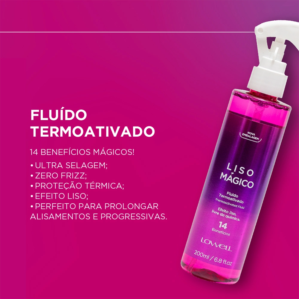 Produto: Fluido Termoativado Liso Mágico Lowell 200ml