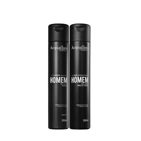 Kit Shampoo e Condicionador Acquaflora Homem Cabelos Normais 300ml Produto Kit Shampoo e Condicionador Acquaflora Homem Cabelos Normais 300ml