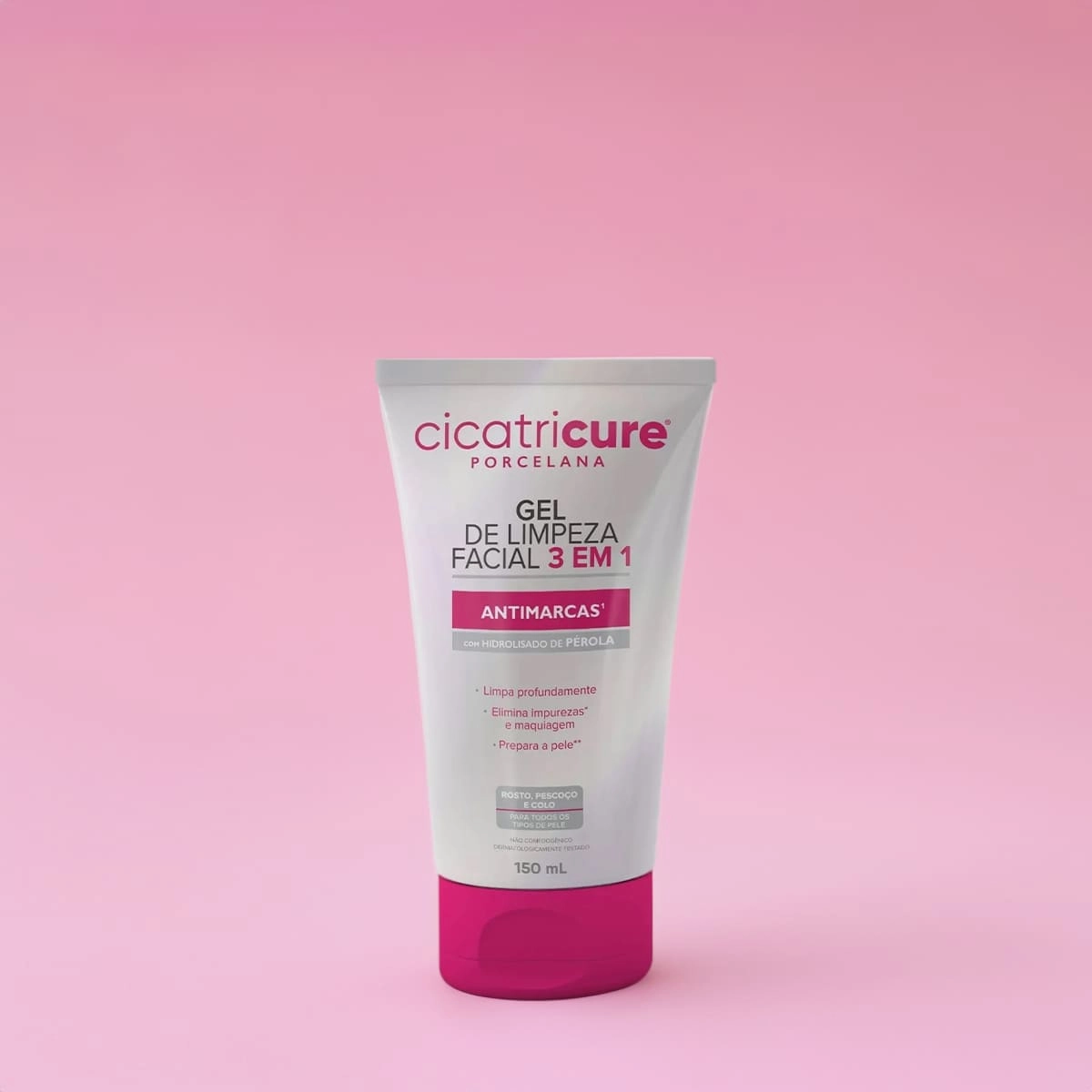 Produto: Gel de Limpeza Facial 3 em 1 Porcelana Antimarcas Cicatricure 150ml
