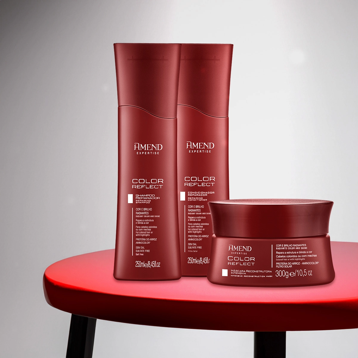 Produto: Kit Amend Expertise Color Reflect Shampoo Condicionador Leave-in e Reparador de Pontas (4 produtos)
