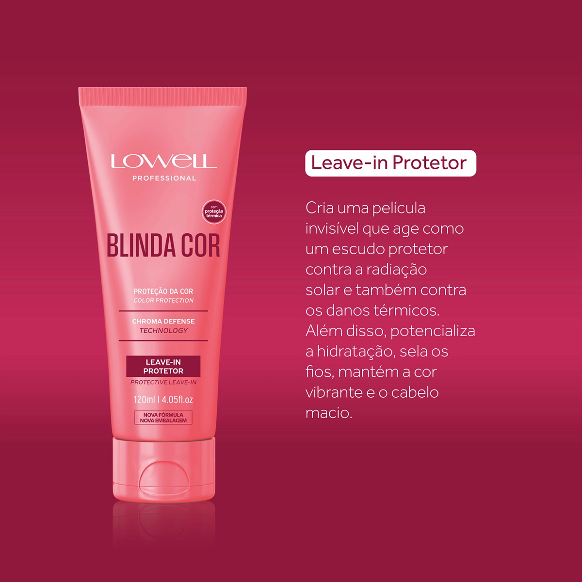 Produto: Leave-in Blinda Cor Lowell Blinda Cor 120ml