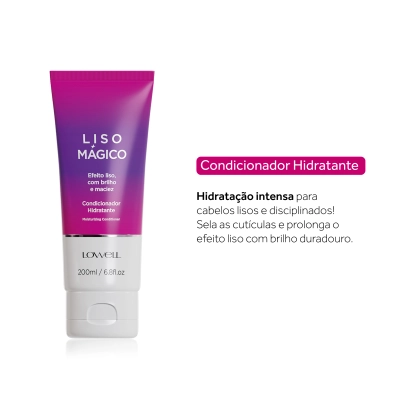 Produto Kit Lowell Liso Mágico Keeping Liss Shampoo 240ml Condicionador 200ml Fluído 200ml e Parfum 75ml