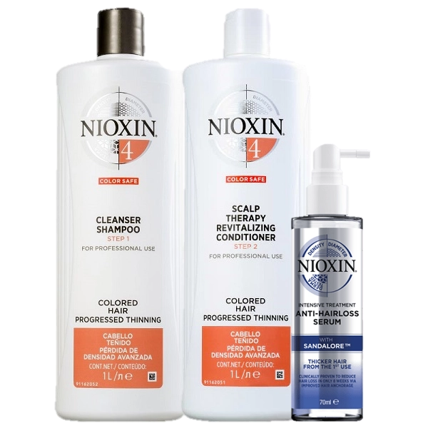 Produto: Nioxin Sistema 4 Cleanser Duo 1L e Serum Anti Hair 70ml 3 Produtos