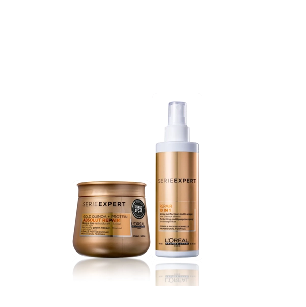 Produto: L'Oréal Professionnel Serie Expert Absolut Repair Gold Quinoa + Protein Golden Lightweight Máscara Capilar 250ml+Leave-i