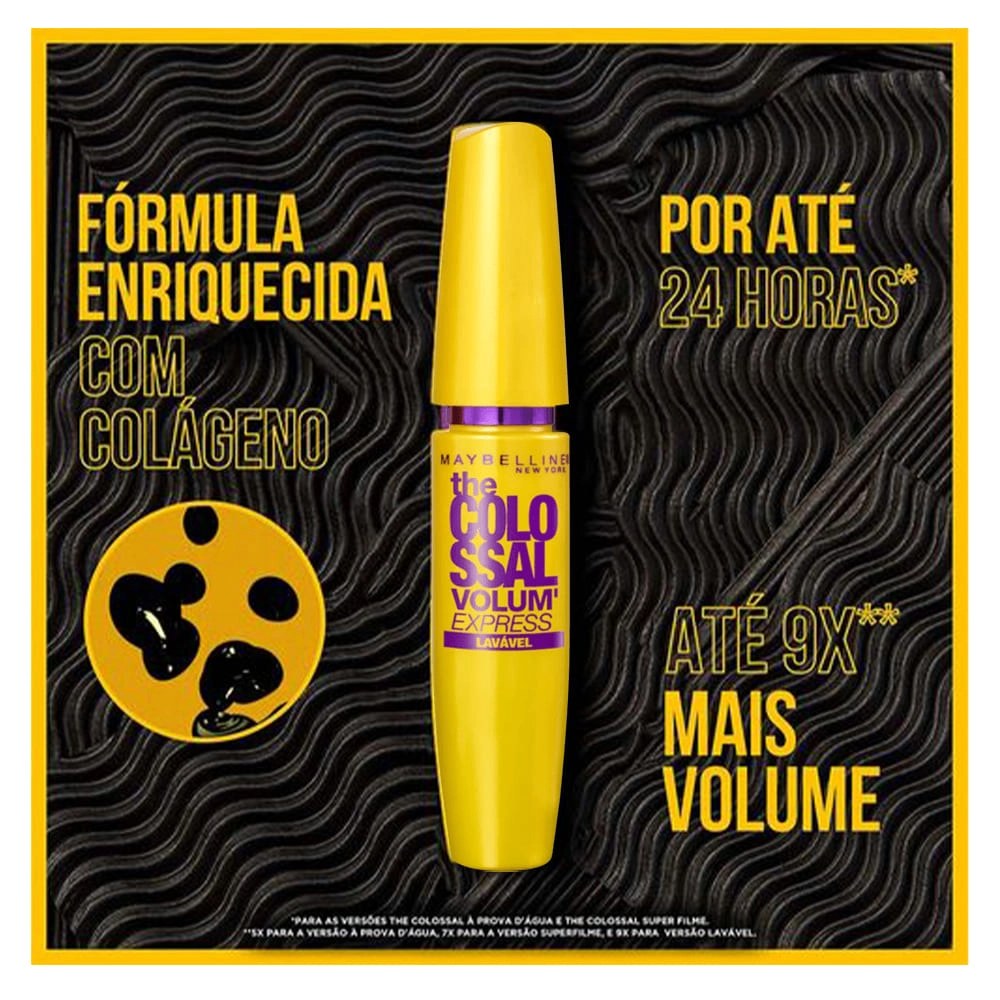 Produto Máscara de Cílios The Colossal Volum' Express Lavável Preto Maybelline 9,2ml