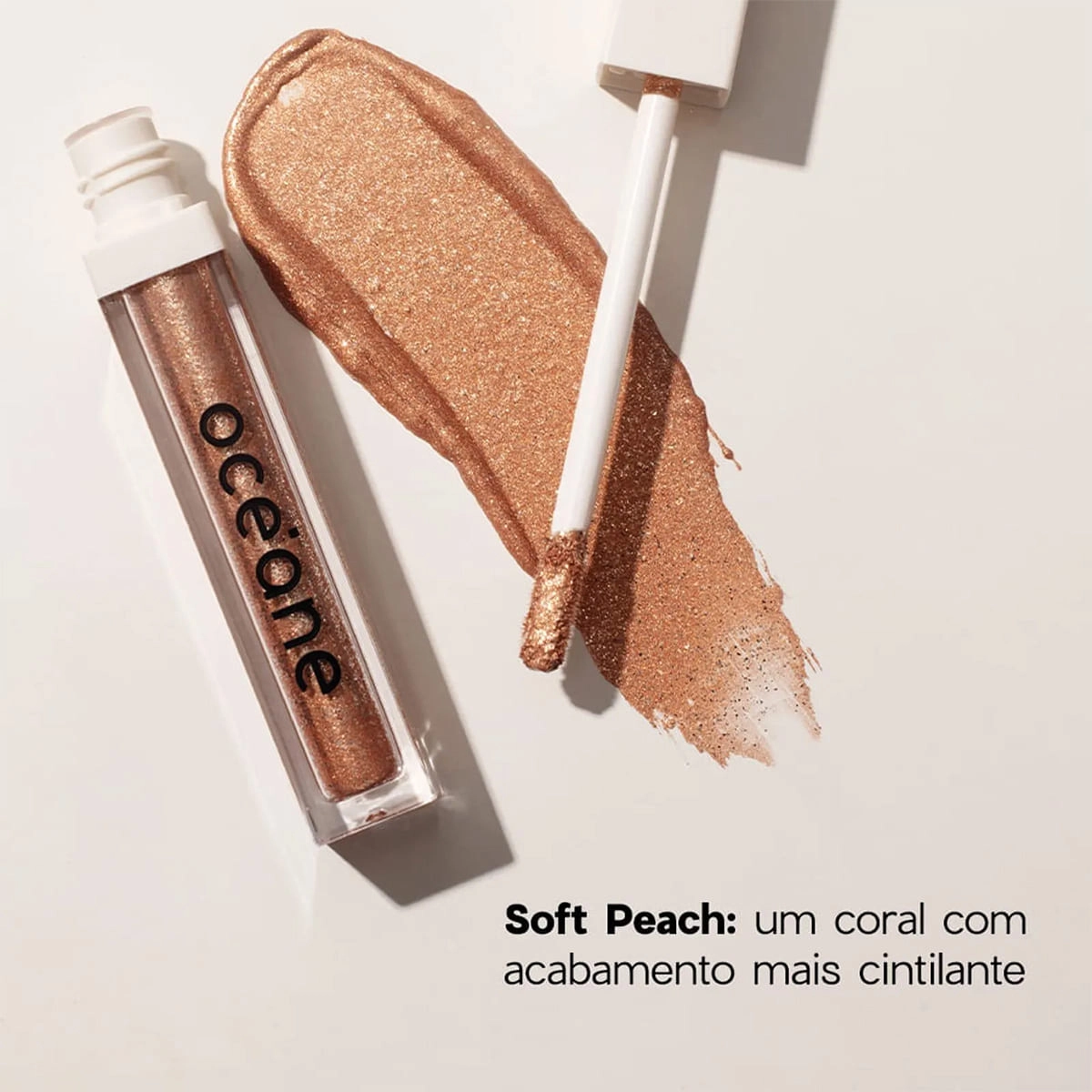 Produto: Sombra Líquida Shine And Glow Soft Peach Océane Limited 4,2g