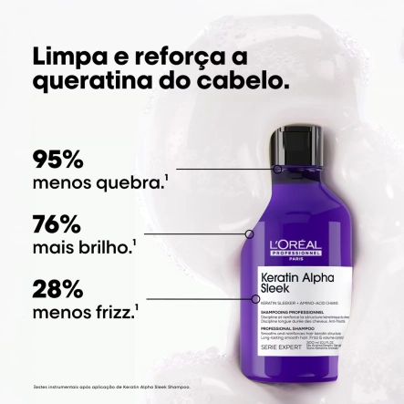 Kit L'Oréal Professionnel Keratin Alpha Sleek - Efeito Liso Prolongado (2 produtos) Produto Kit L'Oréal Professionnel Keratin Alpha Sleek - Efeito Liso Prolongado (2 produtos)