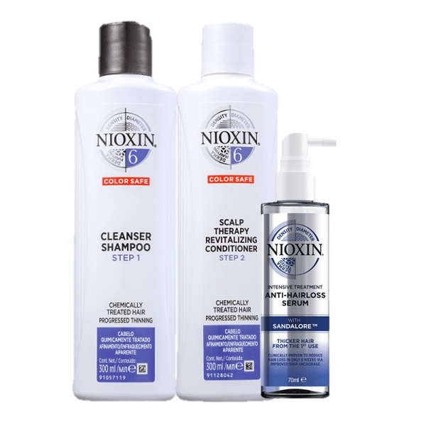 Produto: Nioxin Sistema 6 Cleanser Duo 300ml e Serum Anti Hair 70ml 3 Produtos