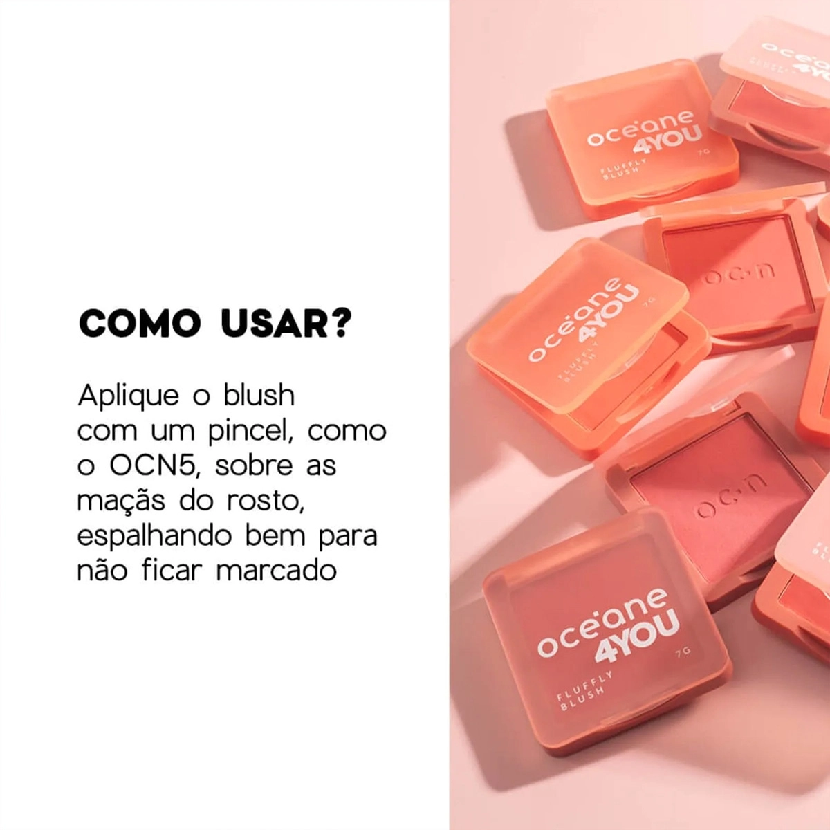 Produto: Kit Océane 4you Blush Cremoso Coral Pink Iluminador em Pó Champagne (2 produtos)