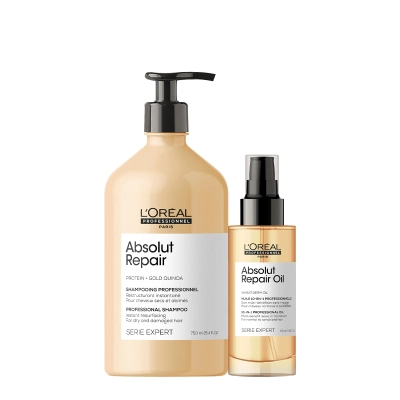 Kit L'Oréal Professionnel Absolut Repair Gold Shampoo 750 Oil (2 produtos) Produto: Kit L'Oréal Professionnel Absolut Repair Gold Shampoo 750 Oil (2 produtos)