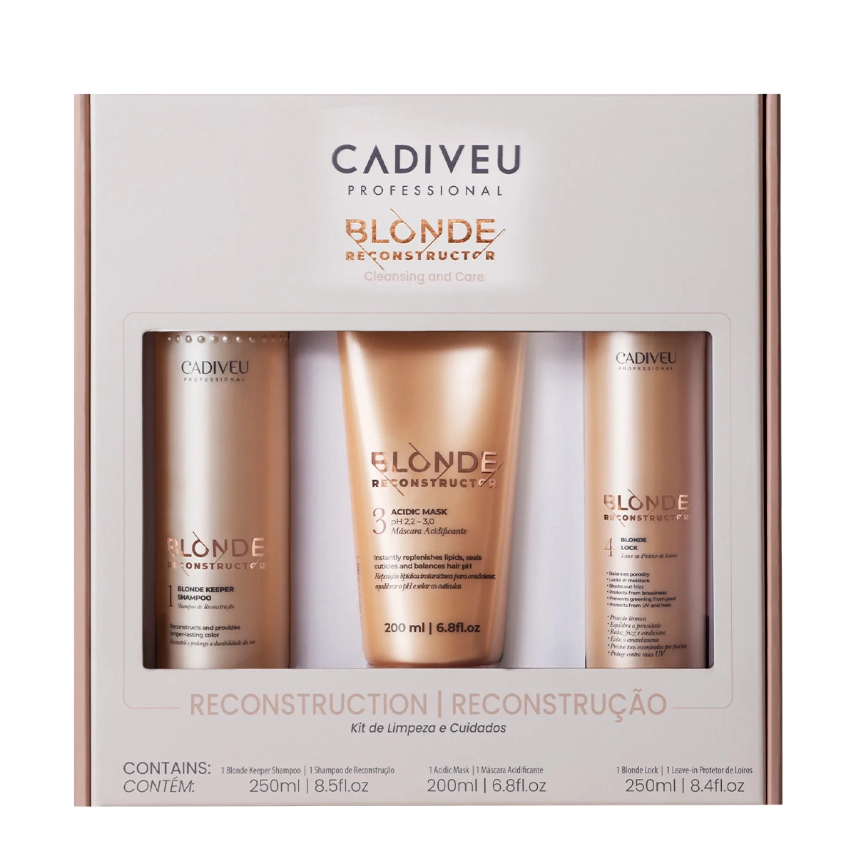 Cadiveu Professional Blonde Reconstructor Kit Home Care (3 Produtos) Produto: Cadiveu Professional Blonde Reconstructor Kit Home Care (3 Produtos)