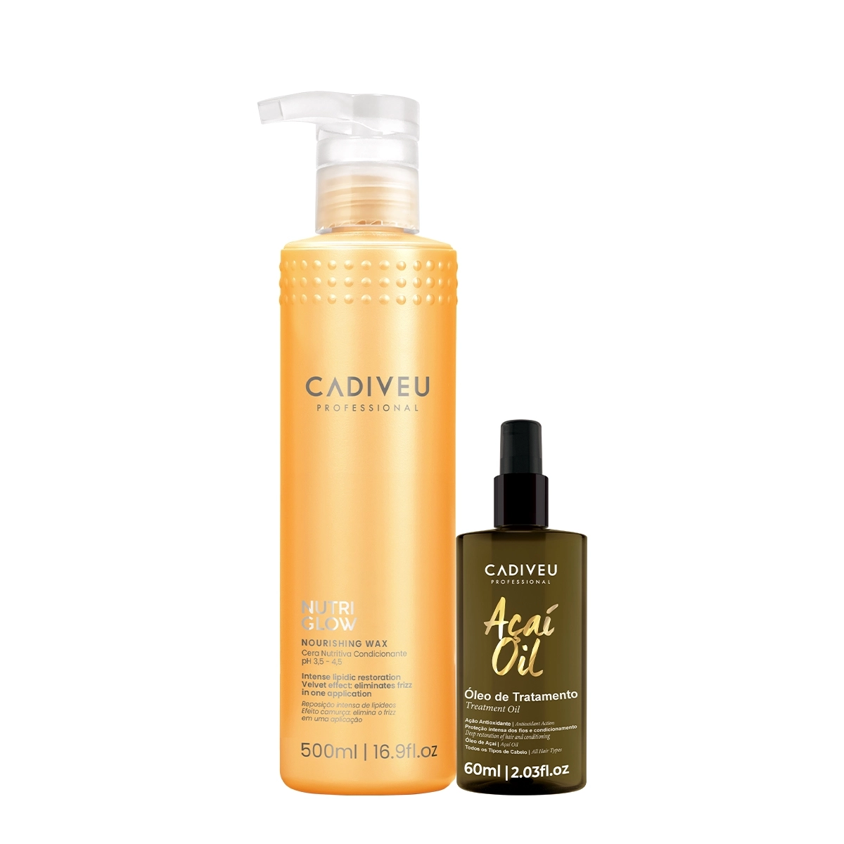 Produto: Kit Cadiveu Professional Nutri Glow Cera Nutritiva e Açaí Oil 60 (2 produtos)