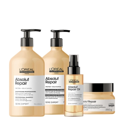 Produto: Kit L'Oréal Professionnel Absolut Repair Gold Home Care Oil 90 (4 produtos)