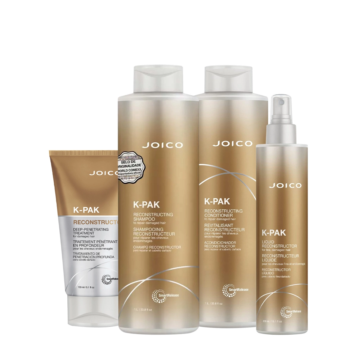 Produto: Kit Joico K-PAK Reconstrutor Deep Luster Salon Máscara Spray (4 produtos)