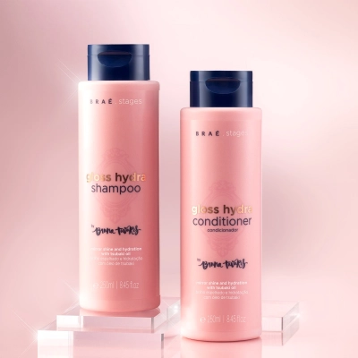 Produto: Kit Gloss Hydra Home Care Braé Stages by Bruna Tavares Shampoo 250ml Condicionador 250ml Máscara 200g