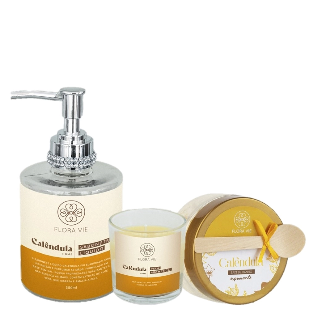 Produto: Kit Flora Vie Calendula Encantador e Tratamento de Pele (3 Produtos)