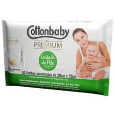 Produto: Toalha Umedecida Cottonbaby Premium Cuidado Da Pele Com 50 Unidades