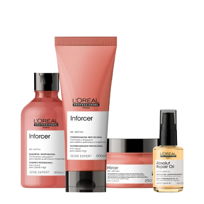 Produto: Kit L'Oréal Professionnel Serie Expert Inforcer Shampoo 300ml Condicionador 200ml Máscara 250g Óleo 30ml