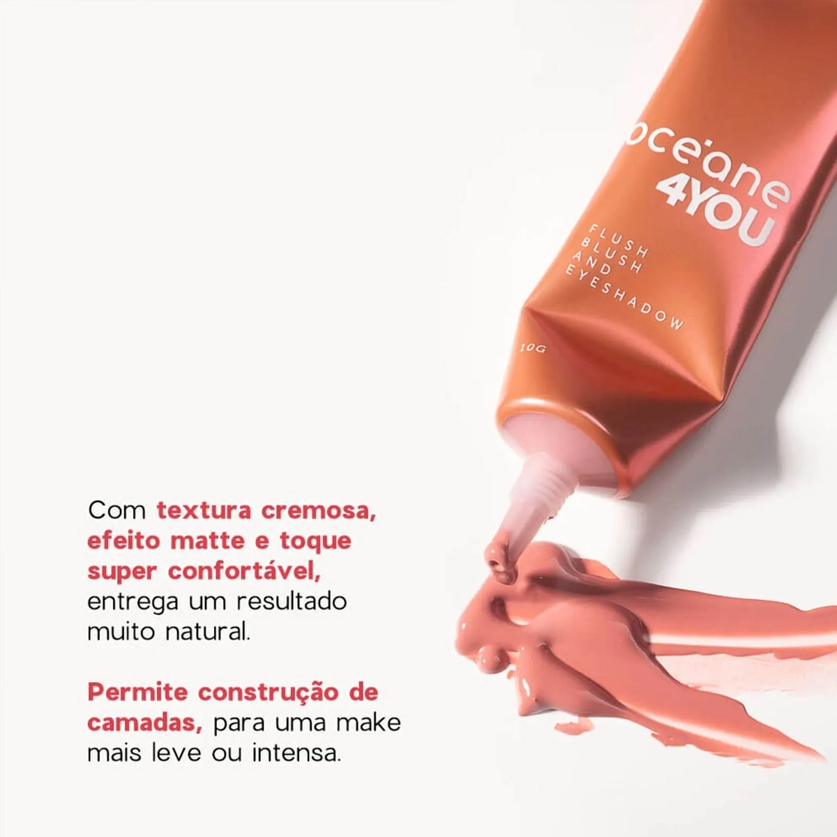 Produto: Blush e Sombra Multifuncional Bright Cherry Océane 4 You 10g