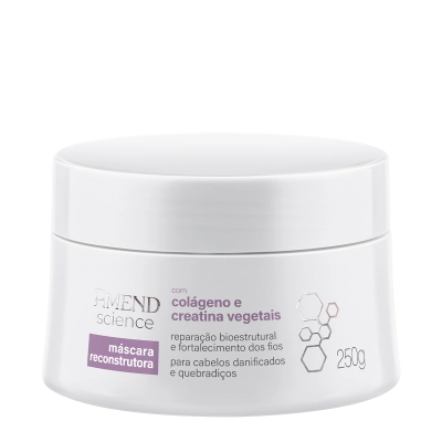 Amend Science Colágeno e Creatina Vegetais - Máscara Capilar 250g Produto: Amend Science Colágeno e Creatina Vegetais - Máscara Capilar 250g