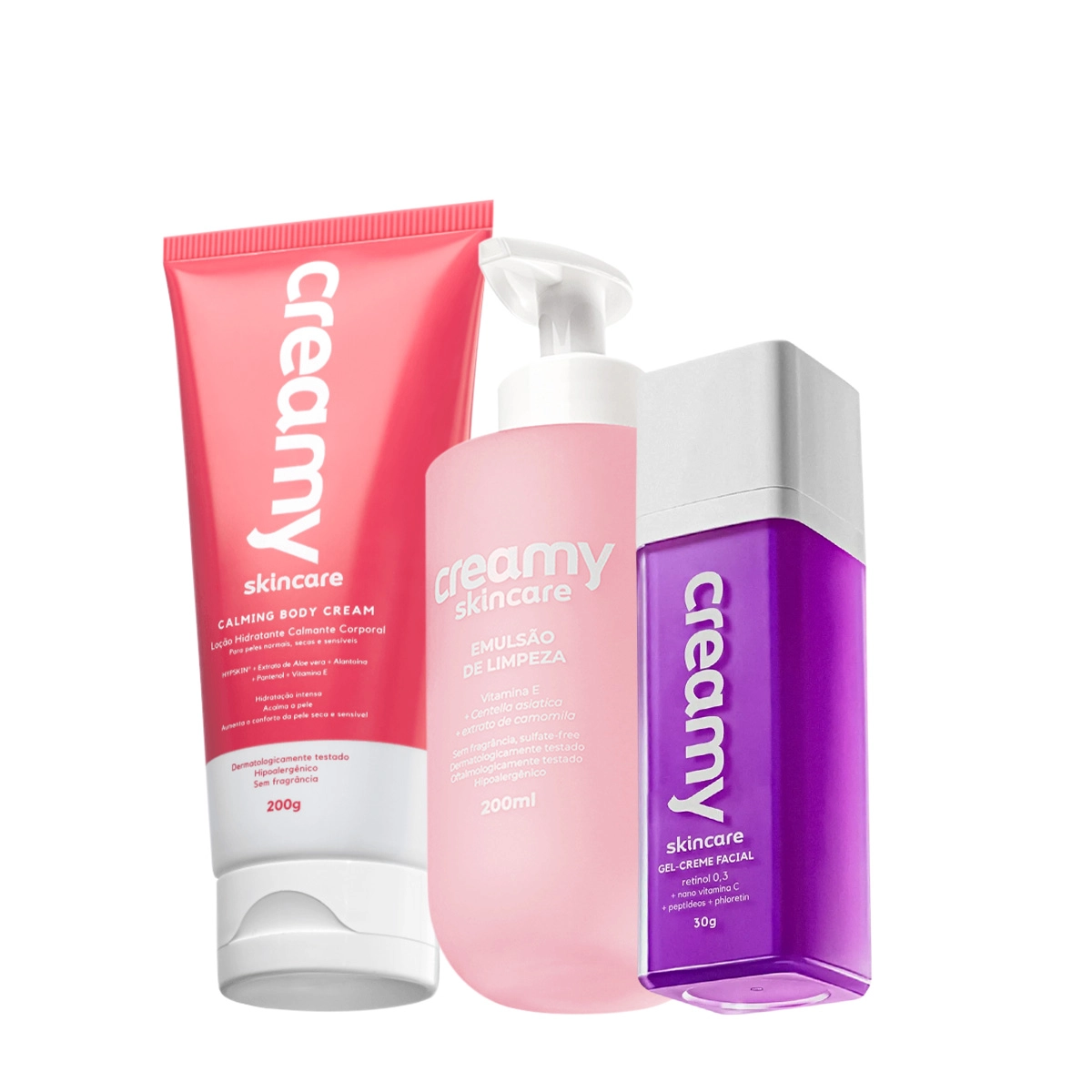Produto: Kit Creamy Skincare Emulsão de Limpeza Retinol Calming Corporal (3 produtos)