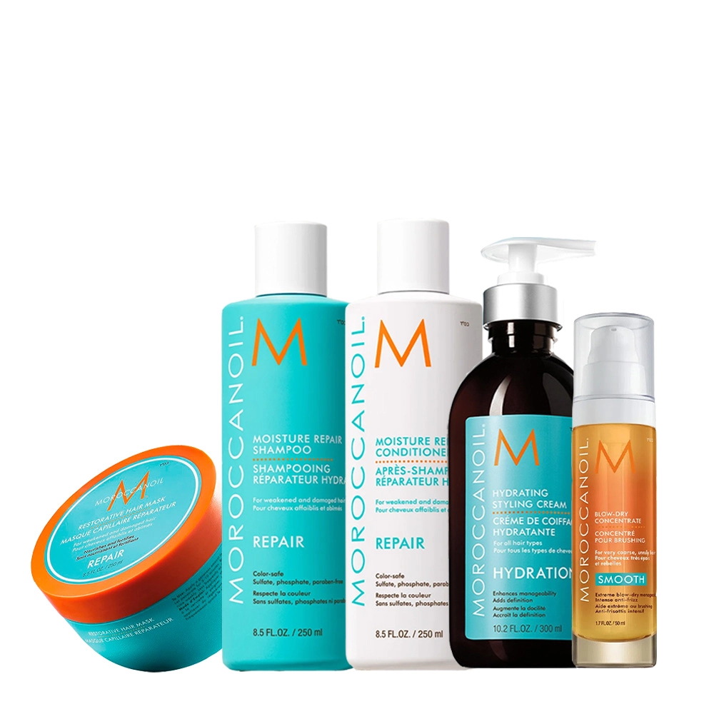 Kit Moroccanoil Reparador Antifrizz Acelerador e Máscara Reparadora 250ml (5 produtos) Produto: Kit Moroccanoil Reparador Antifrizz Acelerador e Máscara Reparadora 250ml (5 produtos)