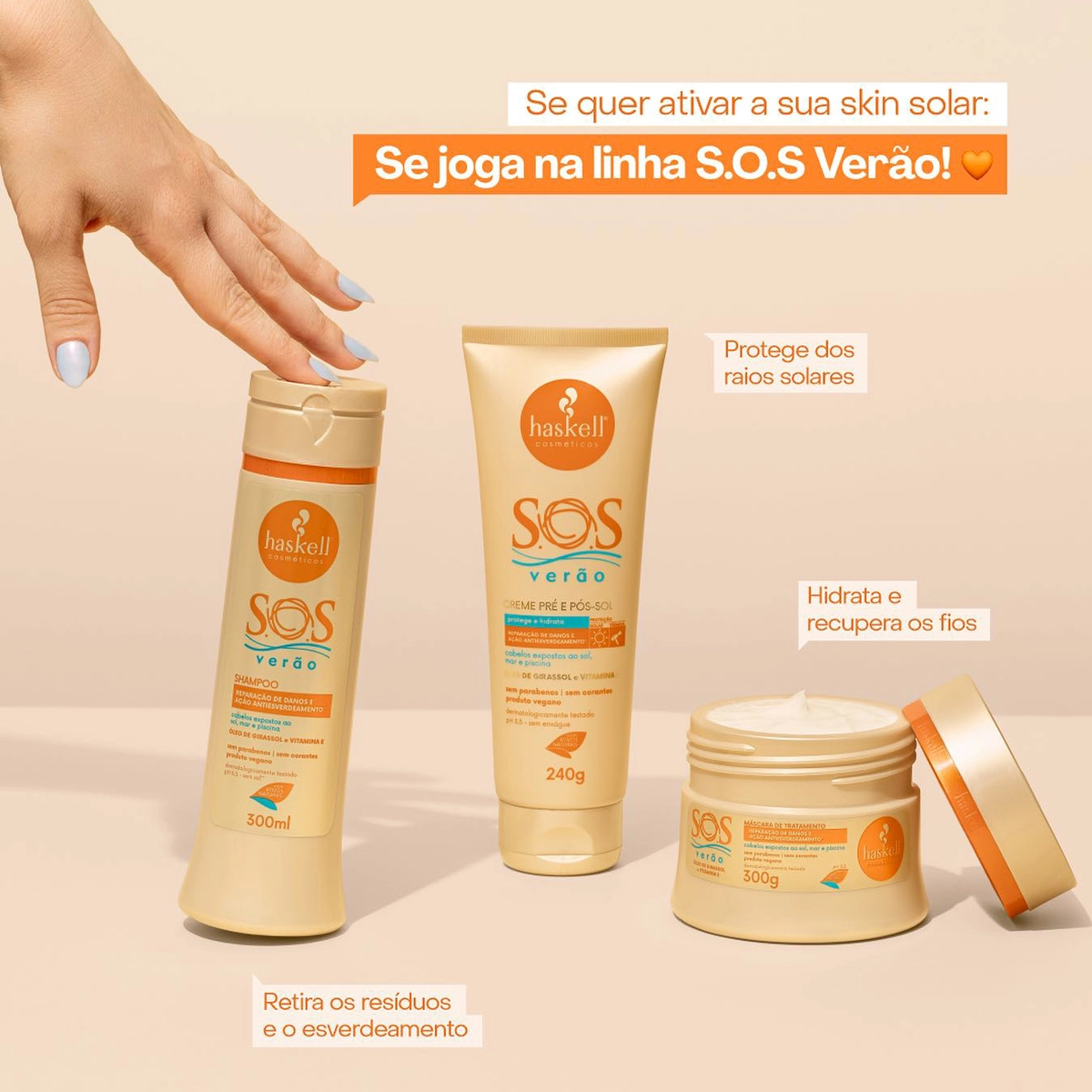 Shampoo Haskell S.O.S Verão Pós Sol 300ml Produto Shampoo Haskell S.O.S Verão Pós Sol 300ml
