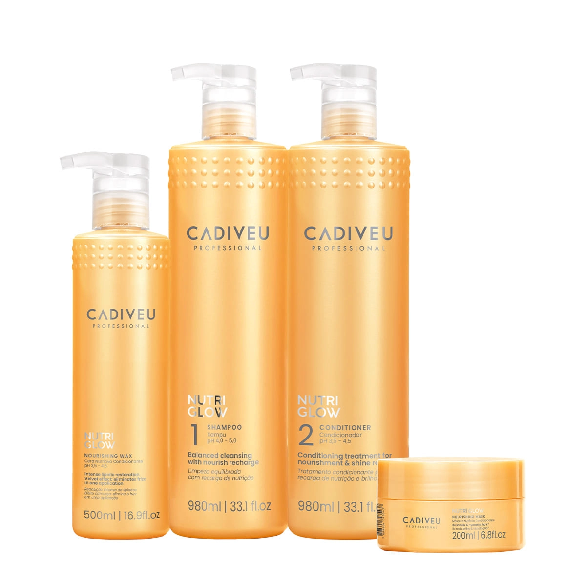 Produto: Kit Cadiveu Professional Nutri Glow Shampoo G Condicionador Máscara e Cera (4 produtos)
