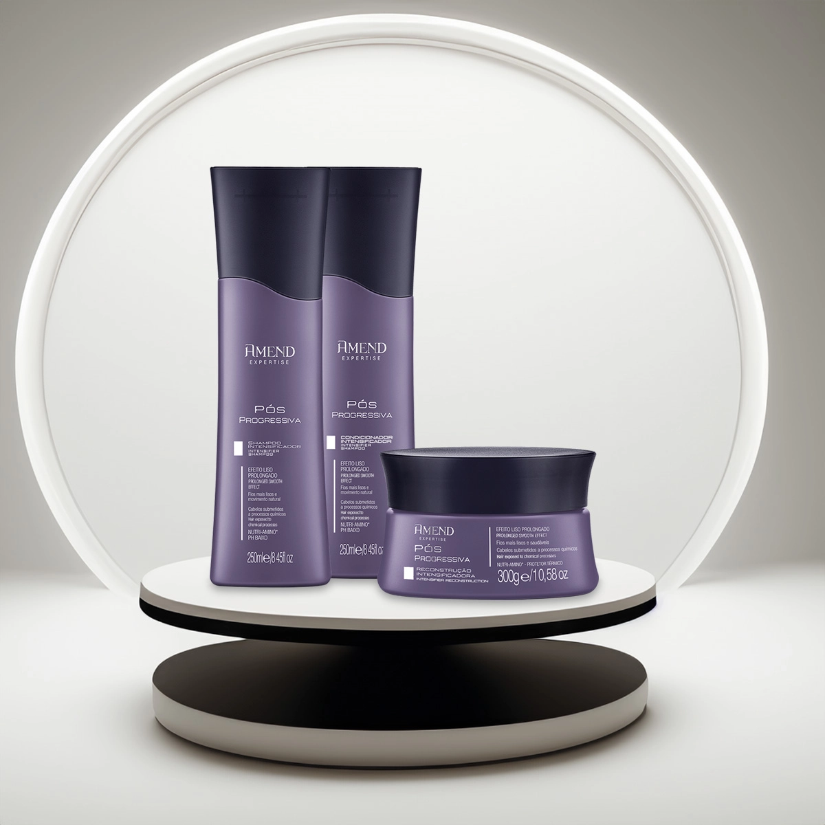 Produto: Kit Amend Pós Progressiva Shampoo Condicionador Máscara e Óleo Reparador de Pontas (4 produtos)