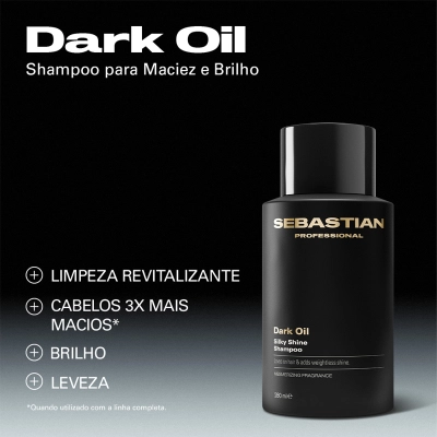 Produto: Kit Sebastian Professional Dark Oil Shampoo 280ml Máscara 145ml Óleo 100ml com Bolsa