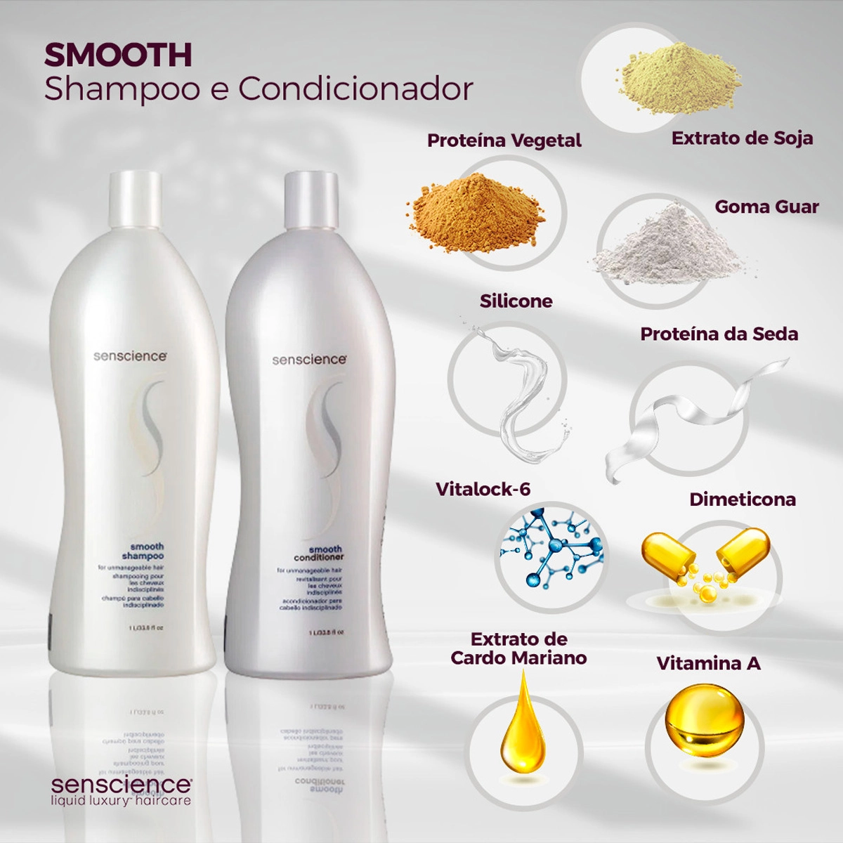 Produto: Kit Senscience True Hue Smooth Salon Oil (3 produtos)