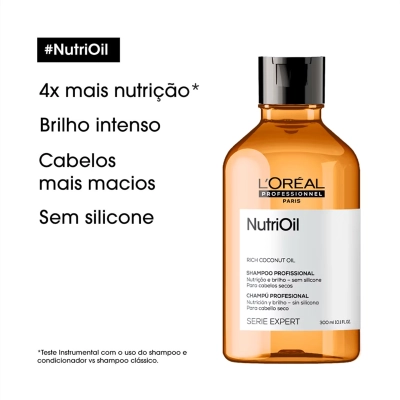 Produto: Kit L'Oréal Professionnel NutriOil Shampoo 300ml Condicionador 200ml Máscara 250g Óleo 90ml