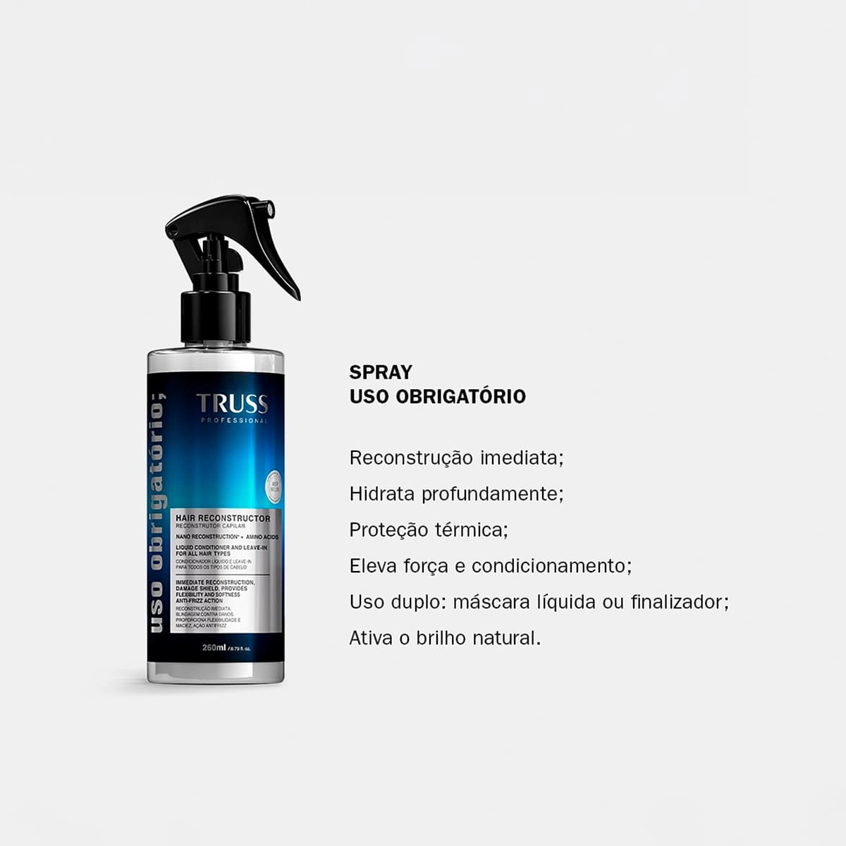 Produto Tratamento Líquido Reconstrutor Uso Obrigatório Truss 260ml