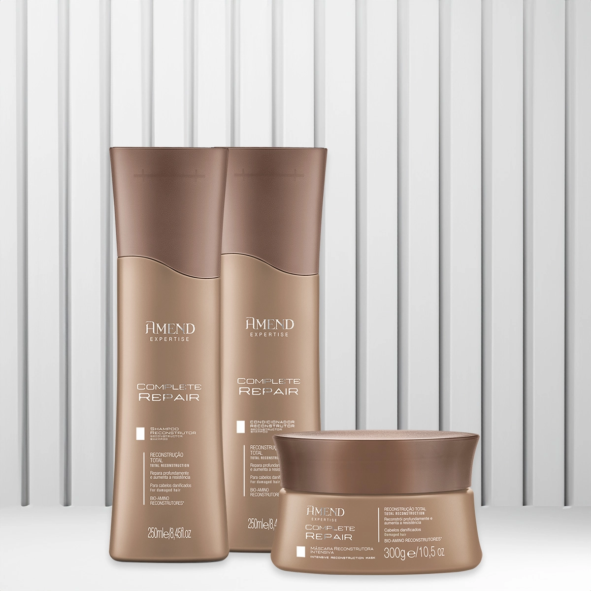 Produto: Kit Amend Complete Repair Shampoo Condicionador Máscara e Fluído Antiumidade (4 produtos)