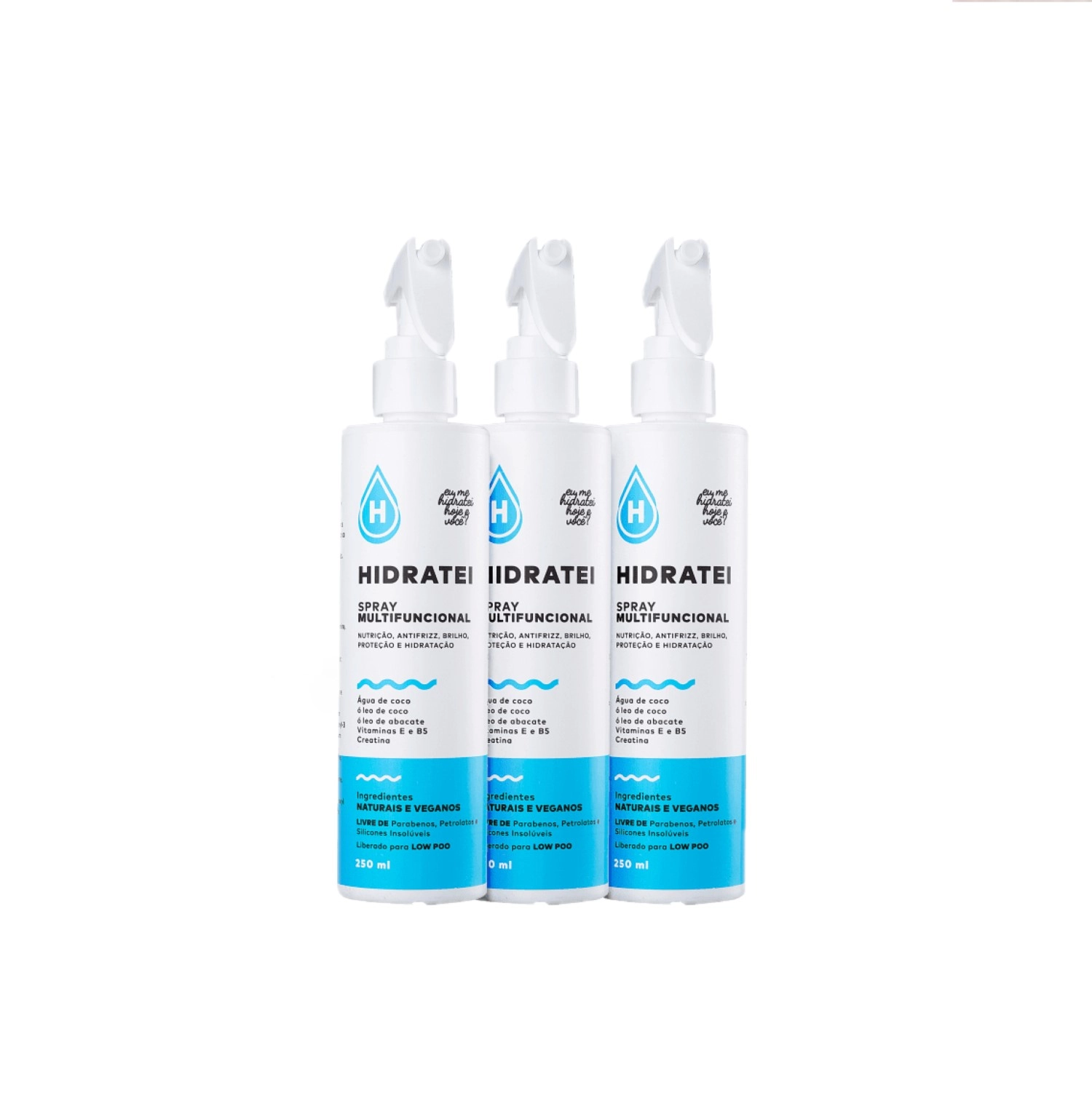 Kit Hidratei - Spray Multifuncional 250ml (3 unidades) Produto: Kit Hidratei - Spray Multifuncional 250ml (3 unidades)
