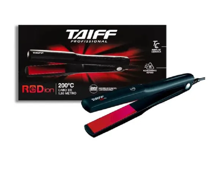 Produto: Kit Chapinha Elegance Red Ion e Modelador de Cachos Curves 25mm Taiff Bivolt