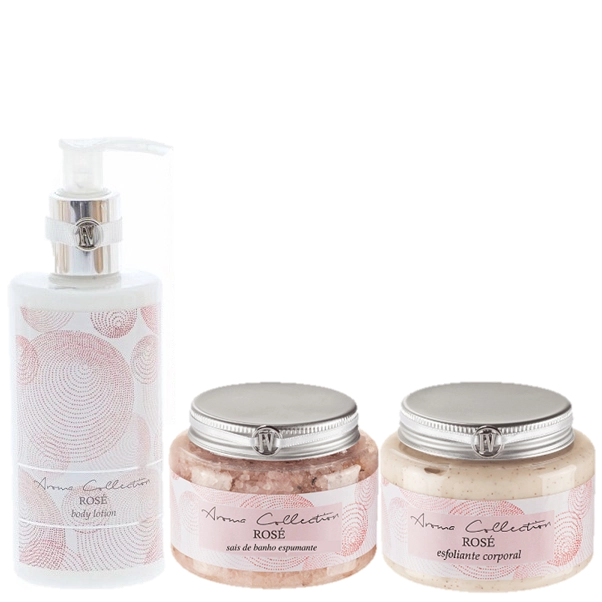 Produto: Esfoliante Corporal Sais de Banho e Hidratante Corporal Kit Rose Flora Vie