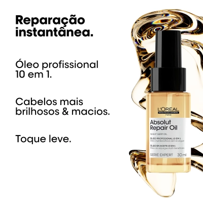 Kit Shampoo Refil e Óleo Reparador L'Oréal Professionnel Absolut Repair Gold 240ml e 30ml Produto Kit Shampoo Refil e Óleo Reparador L'Oréal Professionnel Absolut Repair Gold 240ml e 30ml
